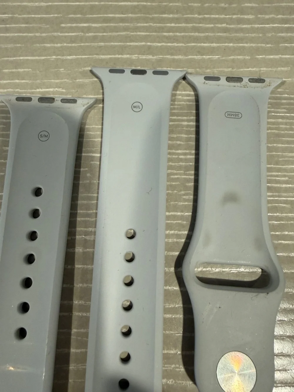 38mm Light Gray Silicone Smartwatch Band Replacement